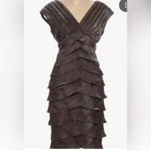 Adrianna Papell Black Tiered Ruffle Mini Dress